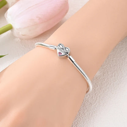 Original 925 Sterling Silver Bracelets 17-20CM Love Heart Flowers Butterfly Charms Beads Bracelet For Women Fashion Jewelry Gift