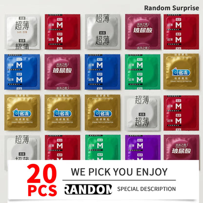 Condoms Random Surprise Mix - 10/20/30/40/50pcs Fashionable Latex Condoms for Men, Safe Protection, Mystery Night Adult Sex Toys