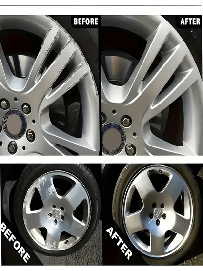 Automotive Silvery Alloy Rim Touch-Up Paint Pen, Wheel Curb Scratch and Impact Damage Repair, Dual-Tip Brush Head for Precise Re