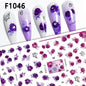 Black and White Love Flowers Line Art 3D Stickers Nail Decals Nail Art Accessories Butterfly Rose Nail Stickers Nail Sliders