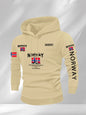 Norwegian Print Fashion Men Women Hooded Sweatshirt Autumn Winter Daily Outdoor Vacation Fitness Casual Loose Warm Sportswear