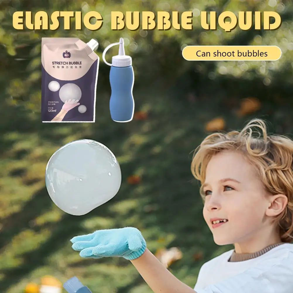 Smoke Bubble Stick Kit Rechargeable Mist Bubble Maker with Bubble Solution Gloves Charging Cable Smoky Bubble Liquid