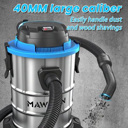 🔧 Heavy Duty Wet Dry Barrel Vacuum Cleaner Stainless Steel Bucket 5400W Powerful Suction Multi Scene Vacuum for Garage Workshop Car Interior Floor Stain & Dry Dust Removal