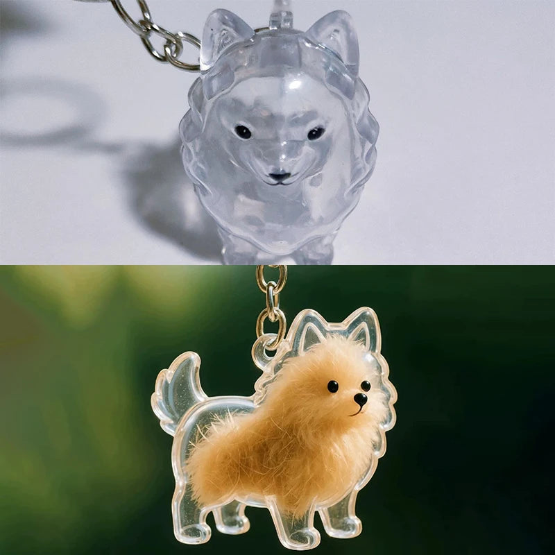 New Clear Puppy Hair Memorial Keepsake Capsule Pet's Dog Fur Container DIY Pendant Keychain Decor Pet Lovers Home Display Gifts