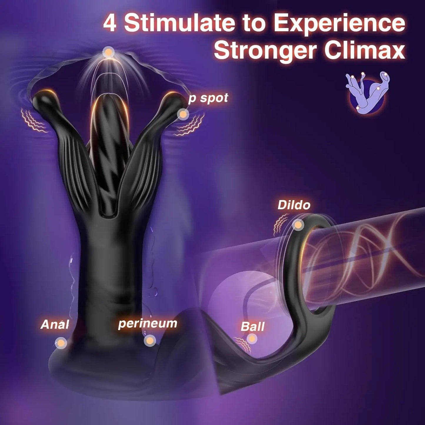 Prostate Massager Anal Plug with 9 Tension Shock Flapping Thrusting Vibrating Butt Plug APP Control Male Vibrator Adult Sex Toys