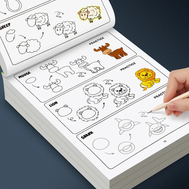How to Draw Animals Step-by-Step Drawing Book- Learning Painting , Perfect for Creative Writing & Color Kids Drawing Book