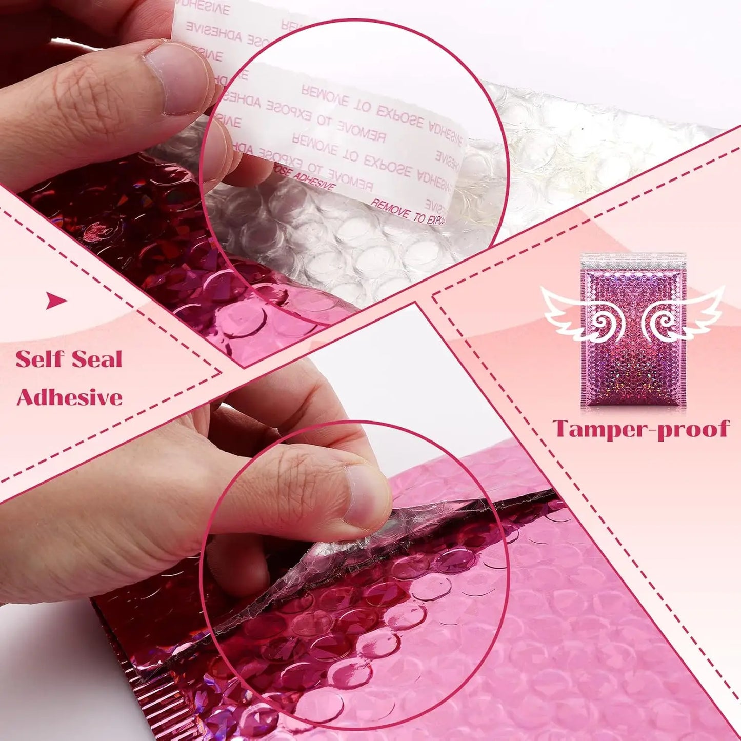 30 PCS Holographic Mailer Laser Bubble Mailers Padded Envelopes Packaging Bags for Business Bubble Mailers Shipping Packaging