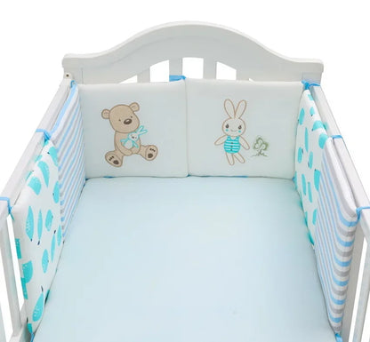 6Pcs/Set Baby Bed Protector Crib Bumper Pads Baby Bed Bumper Kids Safety Bed Around Cotton Blend Crib Anti-collision Anti-fall