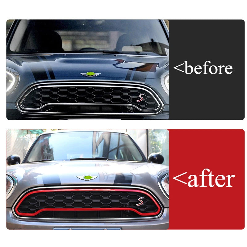 For Mini Countryman Cooper F60 2018 2019 2020 2021 2022 2023 2024 High Quality ABS Front Grille Decorative Frame Mesh