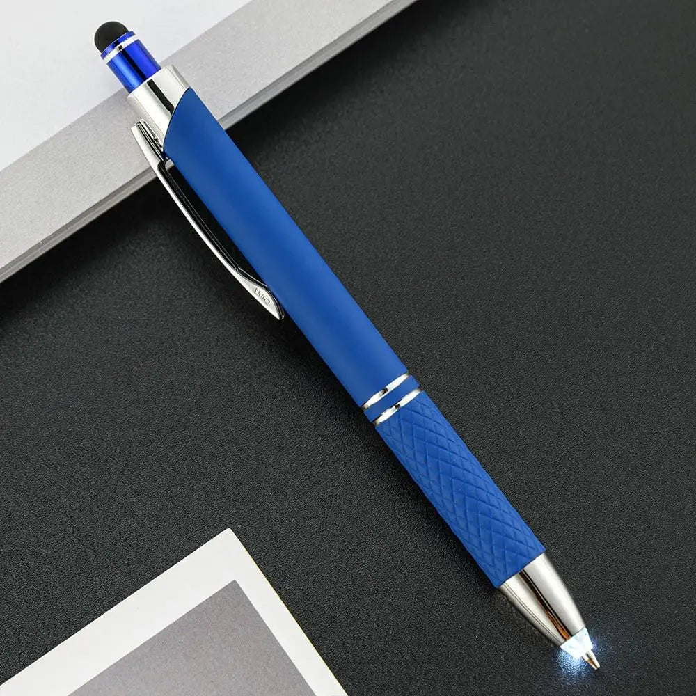 New 3in1 Multi-function Pen Capacitive Pen with LED Light 1.0mm Ballpoint Pen Stationery Screen Touch Gadgets Construction Tools