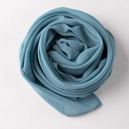90*90cm Square Chiffon Hijab Scarf Women Solid Color Muslim Soft Head Scarf Islamic Shawls and Wraps Headband Musulman Scarves