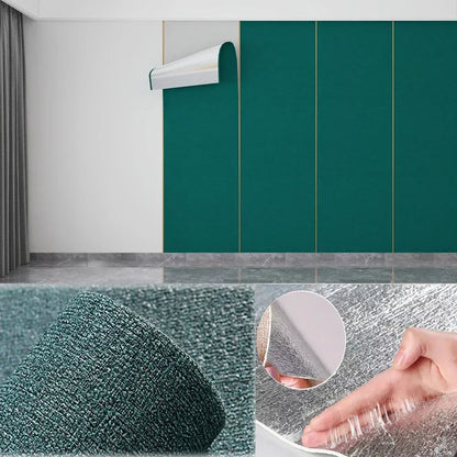 Self-Adhesive 3D Linen Foam Wall Sticker PVC Moisture-proof Wallpaper for Living Room Bedroom Bathroom Dormitory Home Decoration