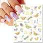 3d Nail Art Decals Elegant White RoyalBlue Roses Flowers Adhesive Sliders Nail Stickers Decoration For Nail Manicure
