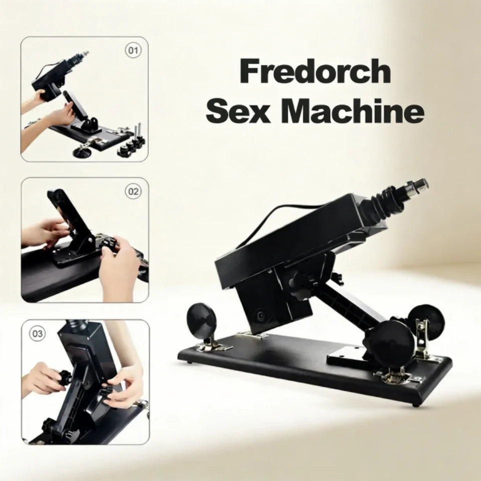FREDORCH Sex Machines More Attachment Masturbating Pumping Sex Gun Adjustable with Dildo Couples Sex Toy Love Machine for Couple