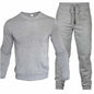 Men's Two-Piece Set O-Neck 2 Pieces Sets Tracksuit Hooded Sweatshirt +Drawstring Pants Male Sport Hoodies Running Sportswear