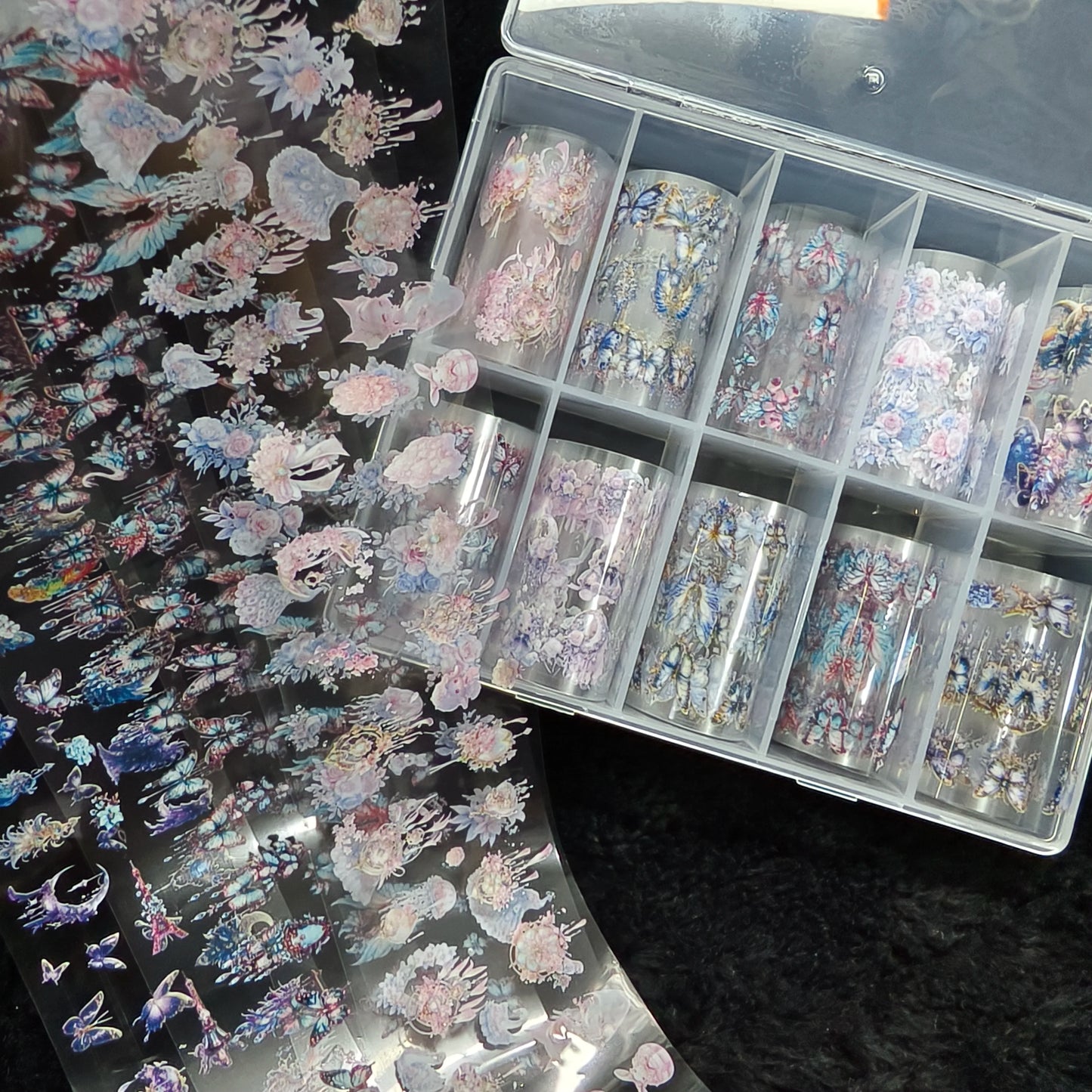 10Rolls Plaid Thousand-Bird Bow  Stars Nail Foils Transfer Paper  Nail Art Stickers  Manicure Set Decal  Nails Decoration