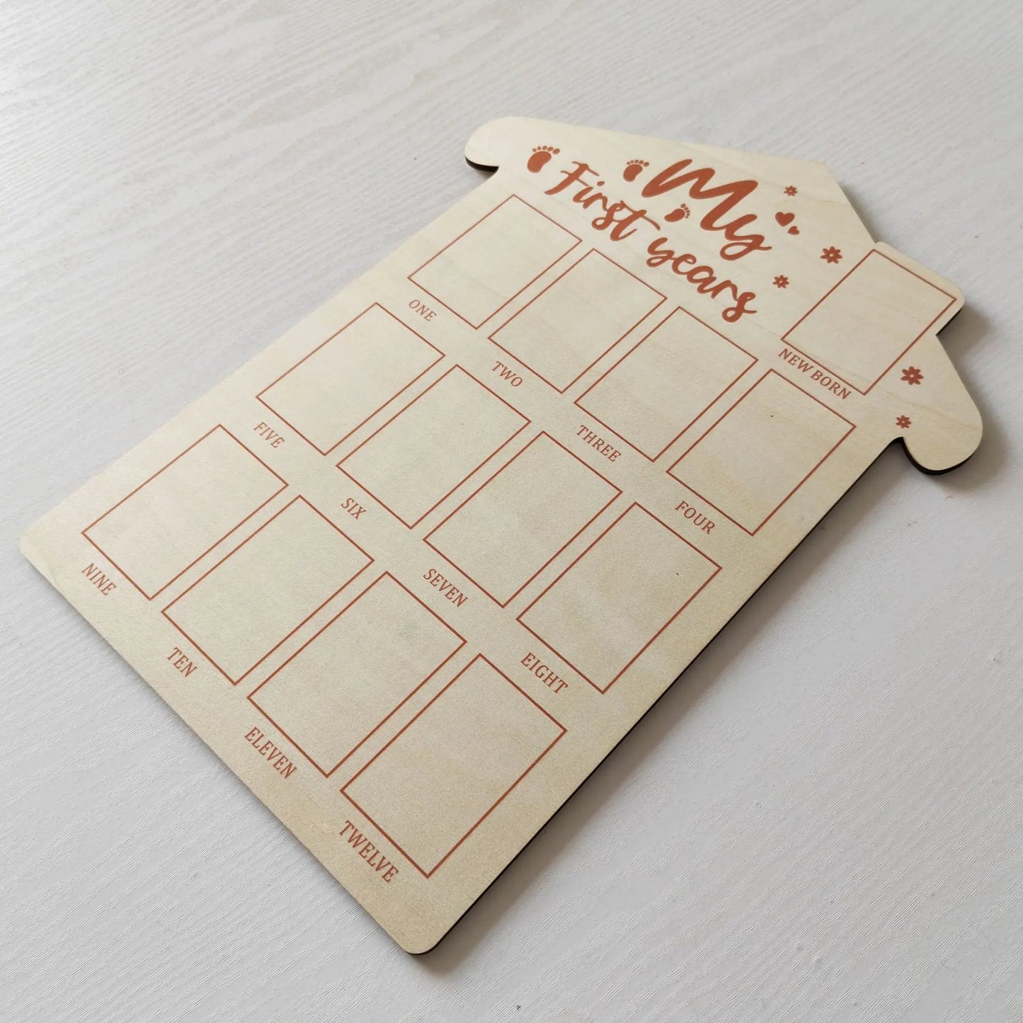 Wooden Baby Commemorative Photo Frame,monthly Calendar,photo Display Board,milestone Photo Frame for Newborns