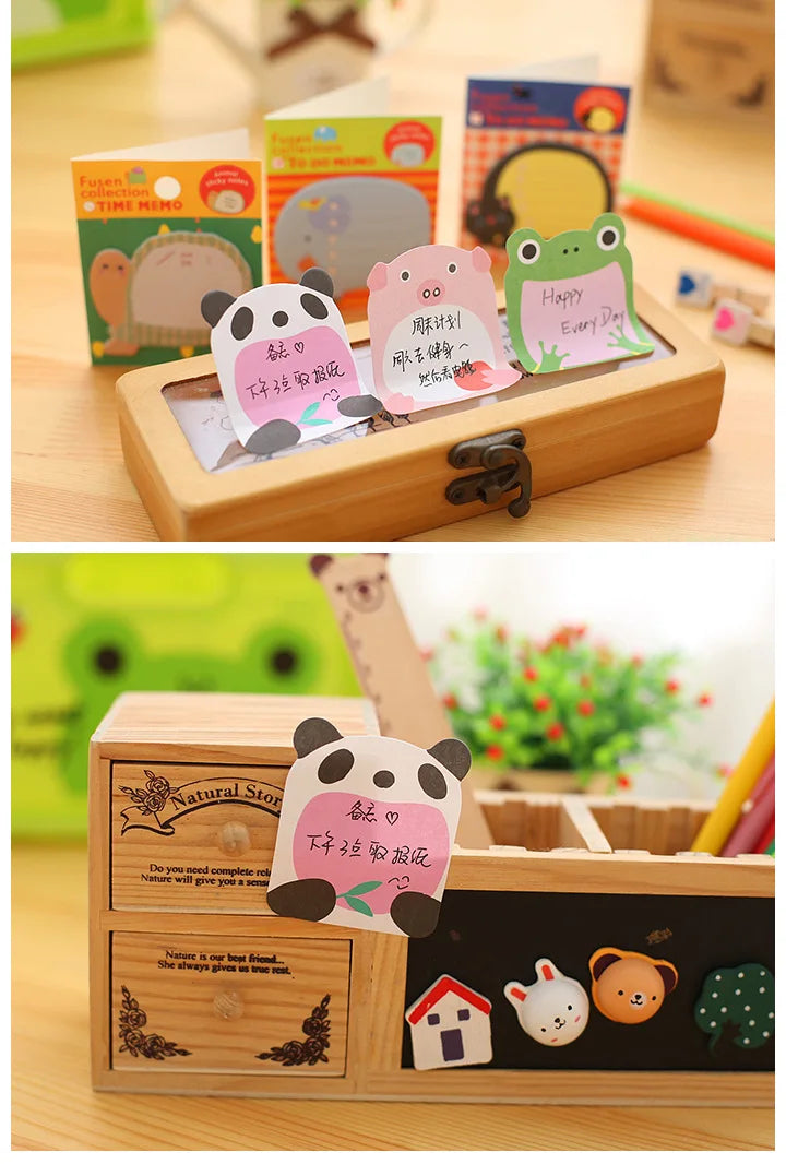 10Pcs/Lot Cute Cartoon Animal Tearable Note Book Posted it Sticky Notes Notepad Memo Pads Children Gifts School Office Supplies