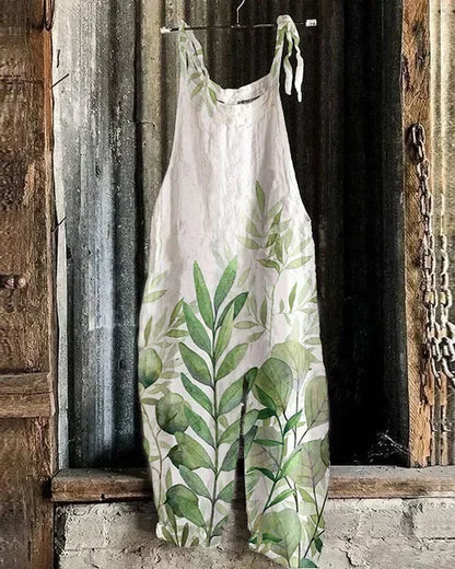 Women Jumpsuits Overalls Sleeveless Slash Neck Print Floral Wide Leg Pants High Street Autumn 2026 Casual Loose Backless