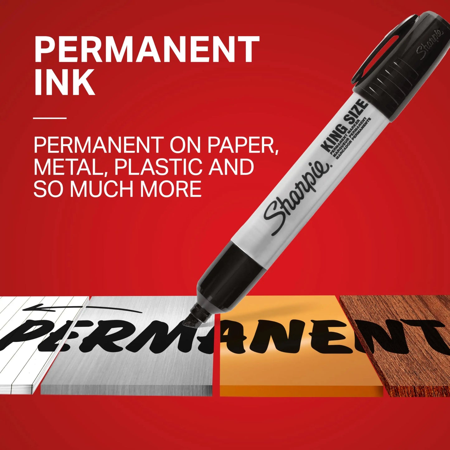 Sharpie King Size Permanent Markers, Chisel Tip, Black, 12 Count - Thick Poster Markers, Heavy Duty For Work & Industrial Use
