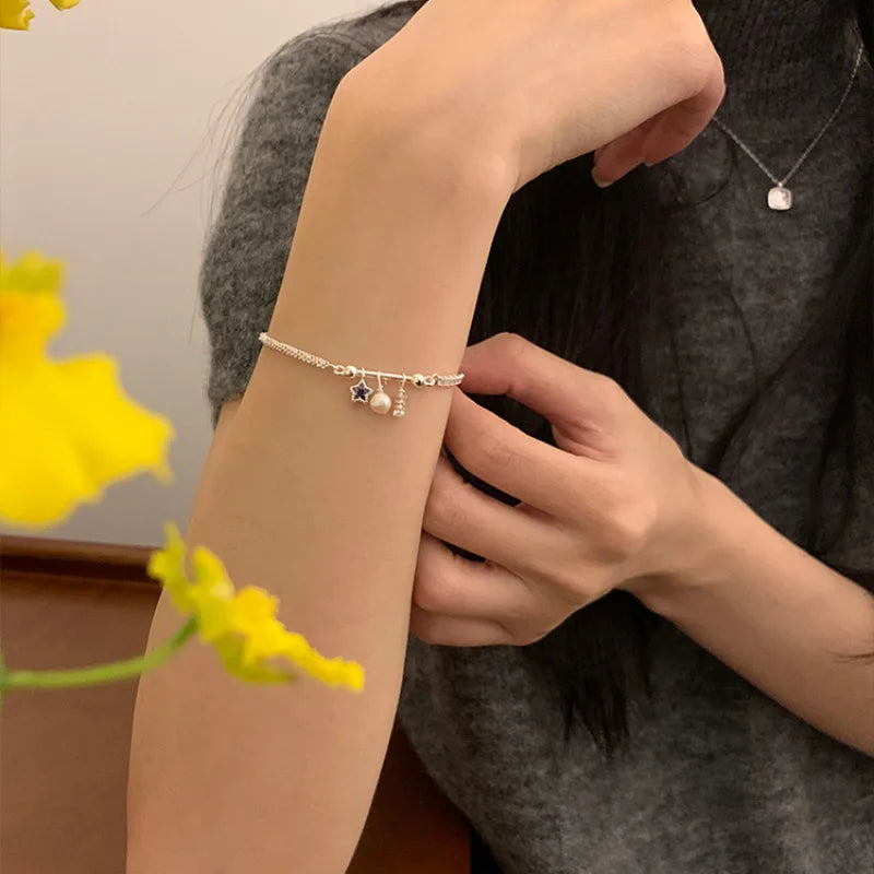 VENTFILLE 925 Sterling Silver Butterfly Bracelet for Girl Bead String Design Insect Fashion Versatile Jewelry Gift Dropshipping