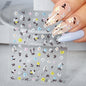 5D Pink Blue Floral Nail Art Stickers Petals Leaf Plant Embossed Nail Decals Spring Summer Flower Design for DIY Nail Supplies