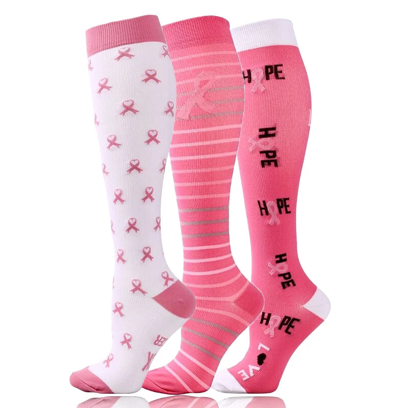 58 Styles 3 Pairs/Pack Compression Socks Knee High 30MmHg  Women Men Sports Socks Edema Diabetes Varicose Veins Running Socks