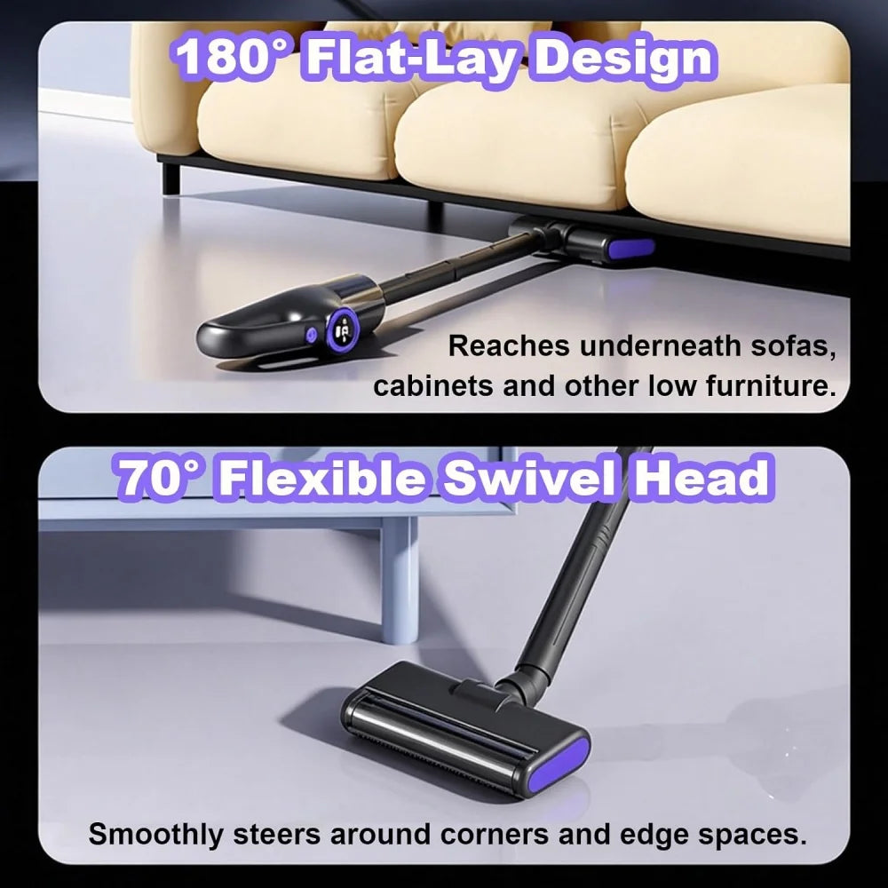 2-in-1Electric Vacuum Cleaner Portable Handheld Carpet Floor Cleaning Machine Wireless Cordless Electric Mop Rechargeable Floor Mopping Wet & Dry Home Cleaner