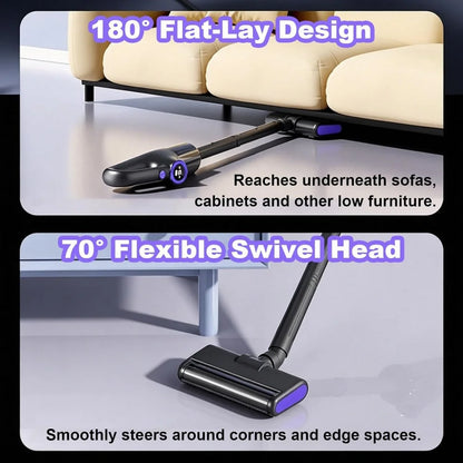 2-in-1Electric Vacuum Cleaner Portable Handheld Carpet Floor Cleaning Machine Wireless Cordless Electric Mop Rechargeable Floor Mopping Wet & Dry Home Cleaner