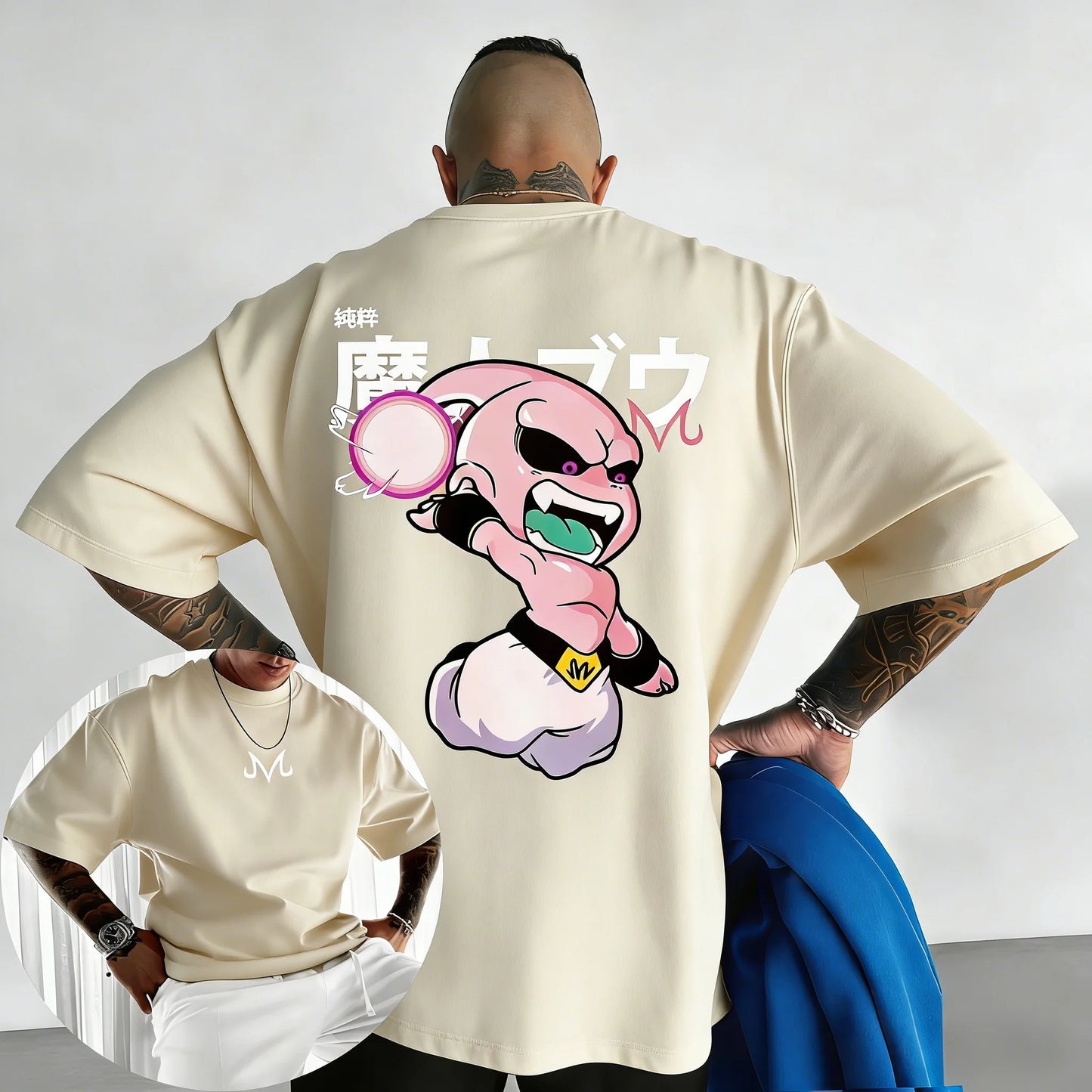 2026 New Dragon Ball Anime Cotton T-shirt Summer New Majin Buu Printed Men's and Women's Street Hip Hop Casual Short Sleeve Top