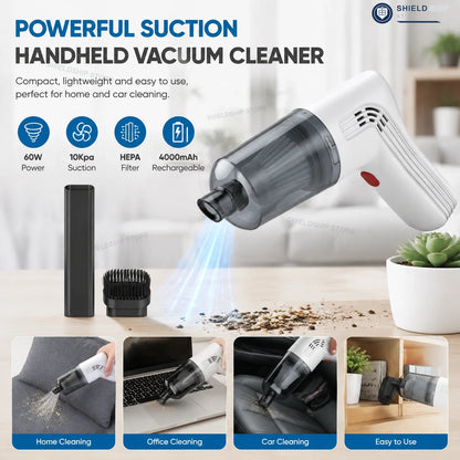 Wireless Handheld Mini Car Vacuum Cleaner USB Charging Battery Wet & Dry Dual Use Portable Cleaner For Car Household