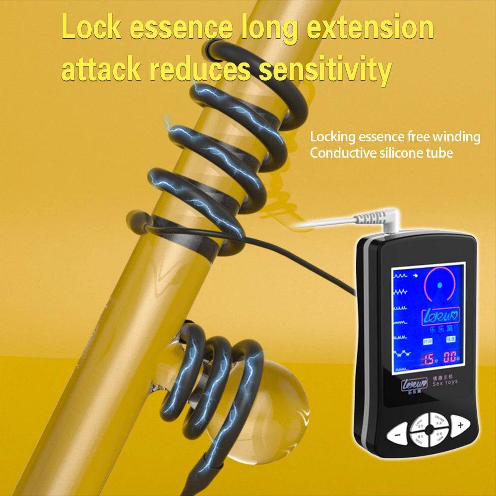 Electric Shock Metal Penis Ring Electric Penis Enlarger Massage Cock Ring Medical Themed Toys Stimulate Adult Sex Toys For Men
