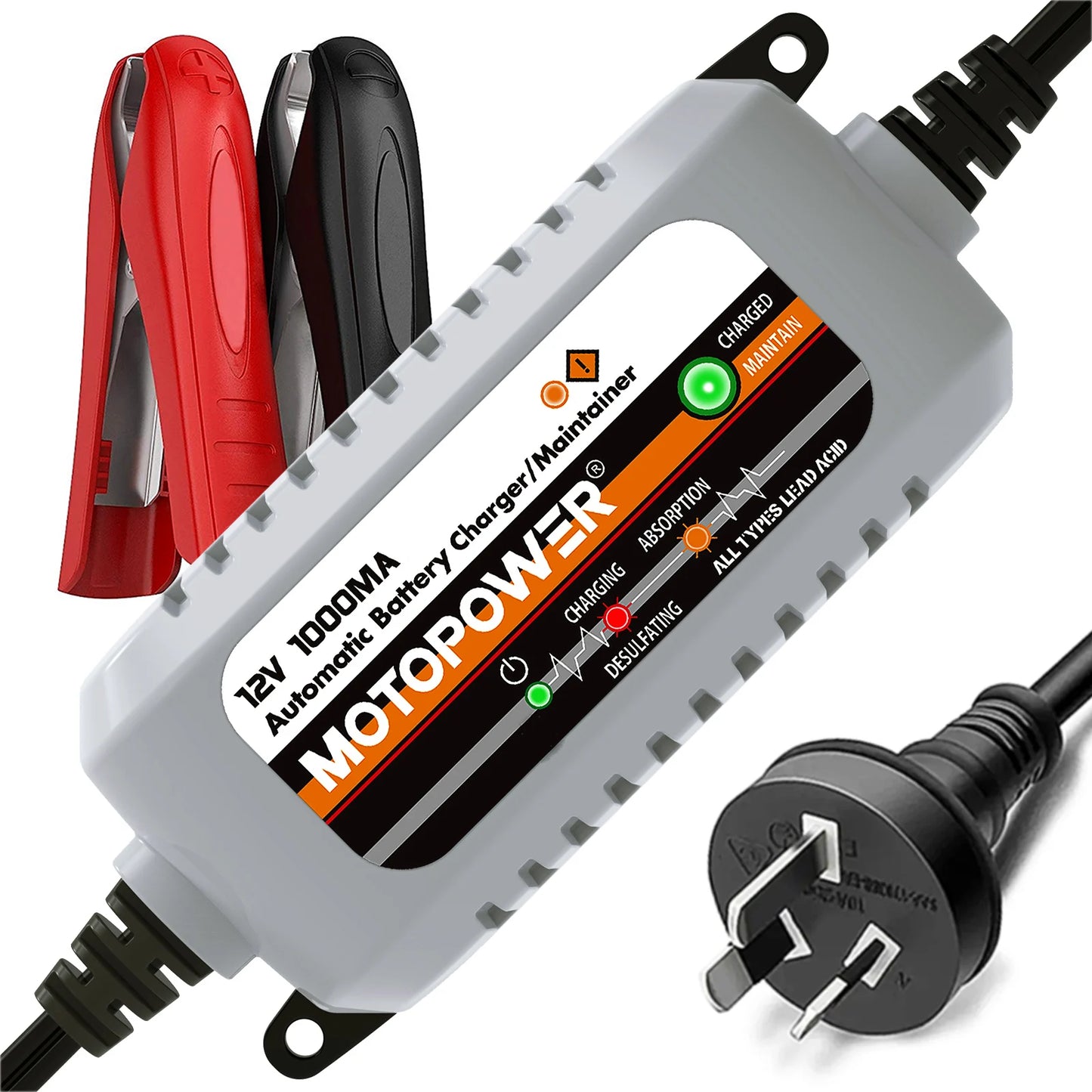 MOTOPOWER MP00205B 12V 1000mA Fully Automatic Battery Charger/Maintainer