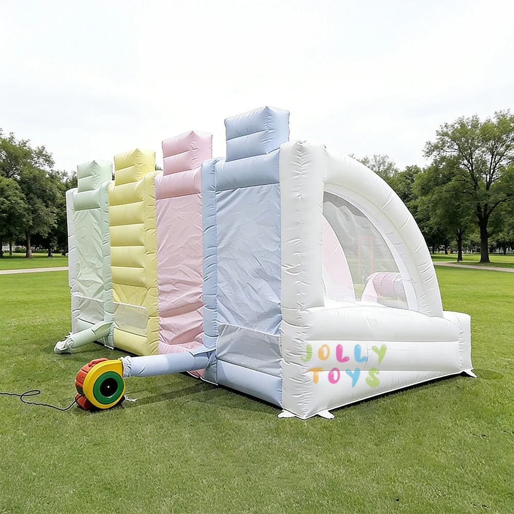 4 in 1 Inflatable Bounce House for Kids Outdoor Bouncy Castle with Slide Basketball Football Baseball Games for Backyard Party