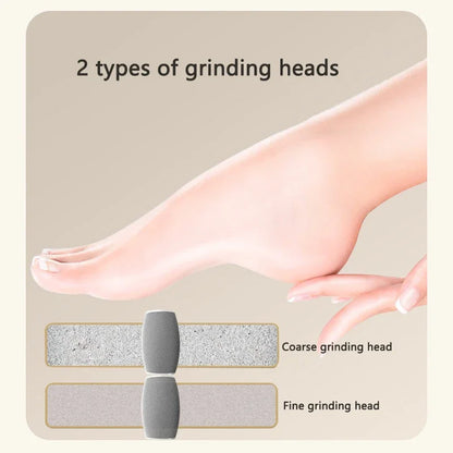 1 PC Electric Foot Grinder, Rechargeable Thick Leather Polishing Foot Grinder, and 2 Different Thickness Grinding Heads