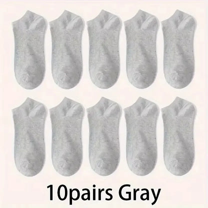 5/10-Pack Unisex Comfort-Fit Ankle Socks for All, Breathable & Lightweight - Ideal for Sports & Daily Wear