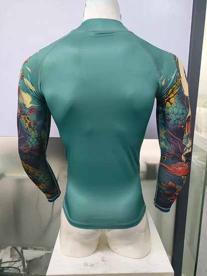 Mock Neck Hot MMA No Gi Rashguard Jiu Jitsu T-shirt+Pants Boxing Jerseys Set BJJ Muay Thai Shorts Compression Legging Sportsuit
