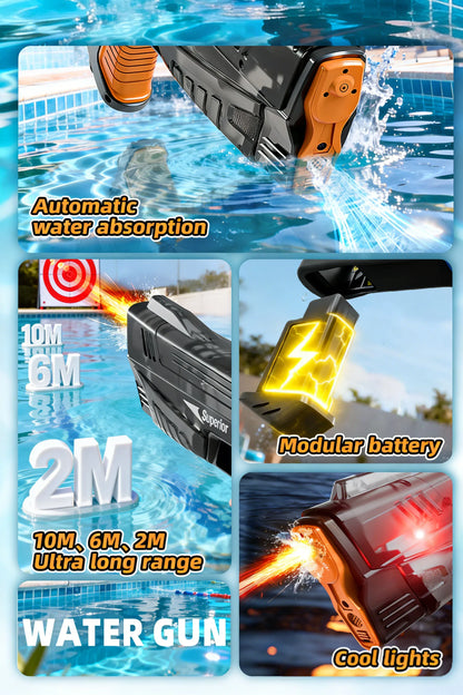 New Electric Water Guns Children Wholesale AutomaticWater Absorption Battery DisplayLarge Capacity Boys' Water PlayToyWater Gun