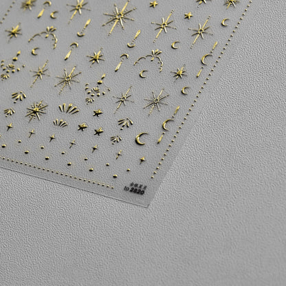 Bronzing Nails Sticker Ice Transparent Star Back Adhesive Nail Art Stickers Cool Five-pointed Star Manicure Decoration 3D Decals