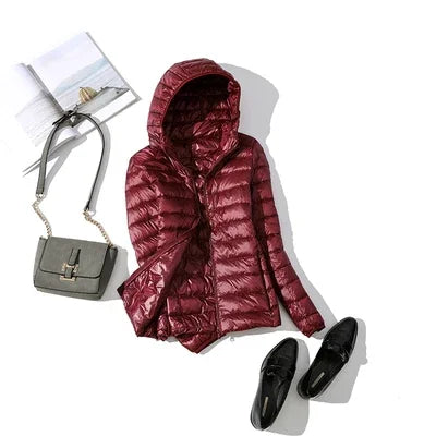 Ultra Light Down Jacket 2025 New Parkas basic Winter jackets Female Women velvet hooded Coats autumn Down Jacket Womens Outwear