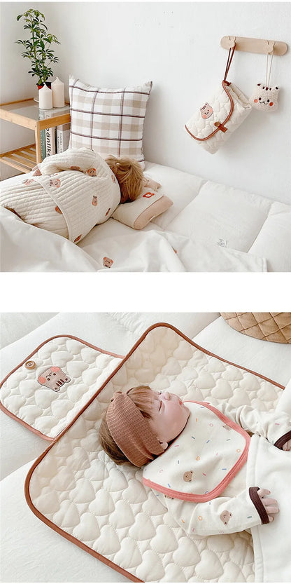 Foldable Baby Diaper Changing Pad Waterproof Newborn Nappy Changing Mat Travel Diaper Change Sheet Bedding Urine Pads Breathable
