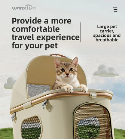 Wholesale Small Lightweight Oxford Aluminum Alloy Foldable Pet Stroller Detachable Dog Cat Travel Cart Portable Pushchair Puppy