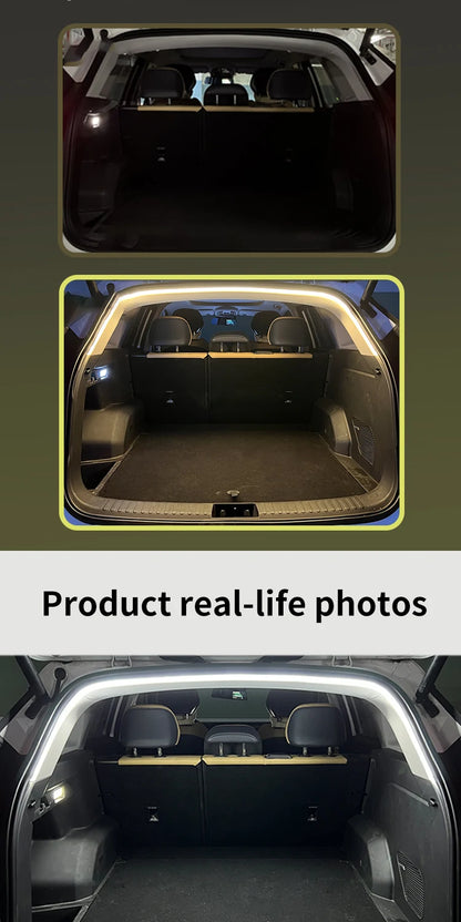 1Set Car High Brightness Trunk Lighting Ambient Light Interior Decoration LED Wiring Free Automatic Sensing Tailgate Light Strip