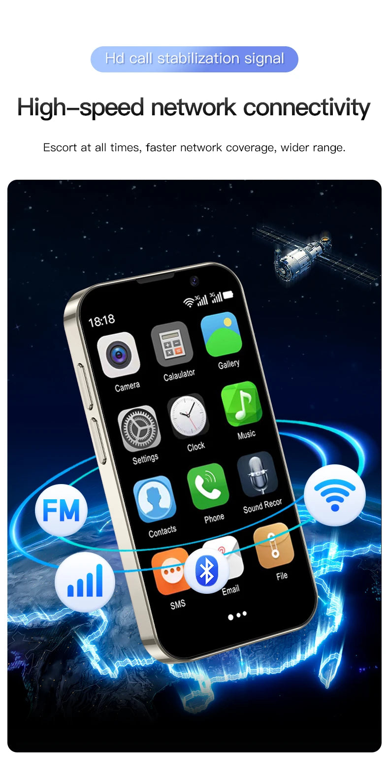SERVO 16SE Mini Android Smartphone Dual SIM Standby 16GB ROM Play Store Wifi GPS Face Unlock 3G WCDMA 3.0" Small Smart Cellphone