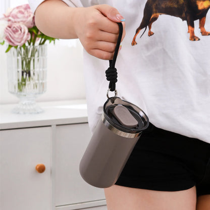 Vacuum Insulated Coffee Travle Mug Stainless Steel Thermo Bottle Cup Thermal Tumbler With Carrying Ring Flask for Hot Cold Drink