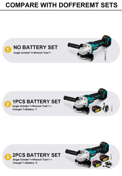 Gisam 125mm M14 Brushless Angle Grinder Cutting Machine Cordless Electric Angle Grinder Power Tools for Makita 18V Battery Pins