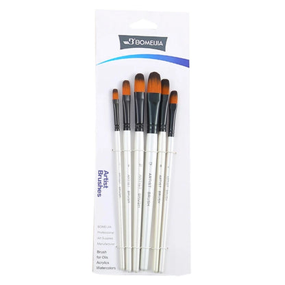 BOMEIJIA Paint Brushes Set Round Flat Angle Filbert Arylic Watercolor Oil Gouache Brush