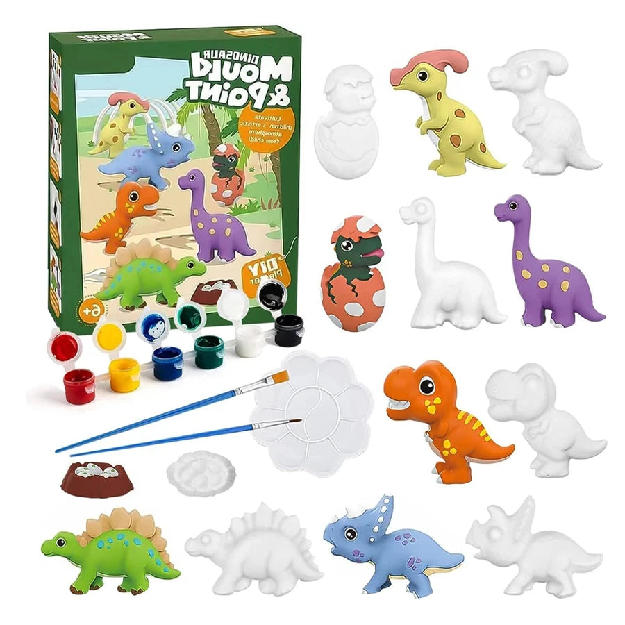 Arts and Crafts Set Painting Kit Unpainted DIY Dinosaur Space Projects Creative Blank Model Toys Graffiti Montessori Educational