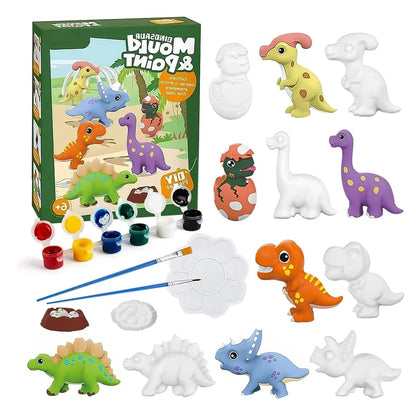 Arts and Crafts Set Painting Kit Unpainted DIY Dinosaur Space Projects Creative Blank Model Toys Graffiti Montessori Educational