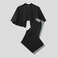 INCERUN Men Sets Patchwork Turtleneck Irregular Crop Shirt Cloak & Wide Leg Pants 2PCS Streetwear Loose Fashion Casual Men Suits